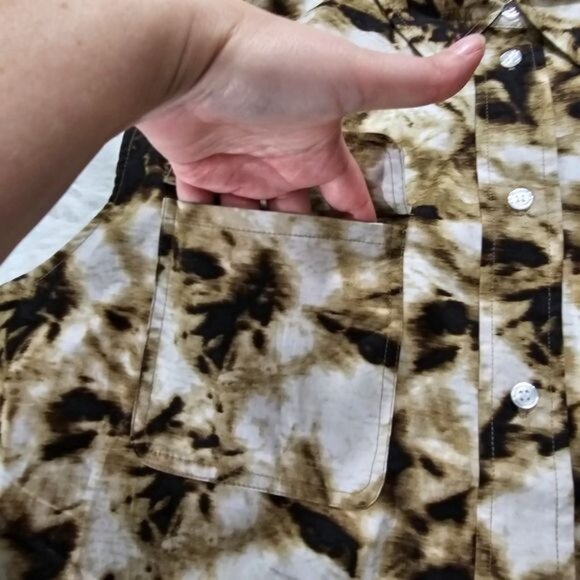 SAMSØE Samsoe Camo Clay Sleeveless Button Down Tea Shirt Small - Picture 12 of 13